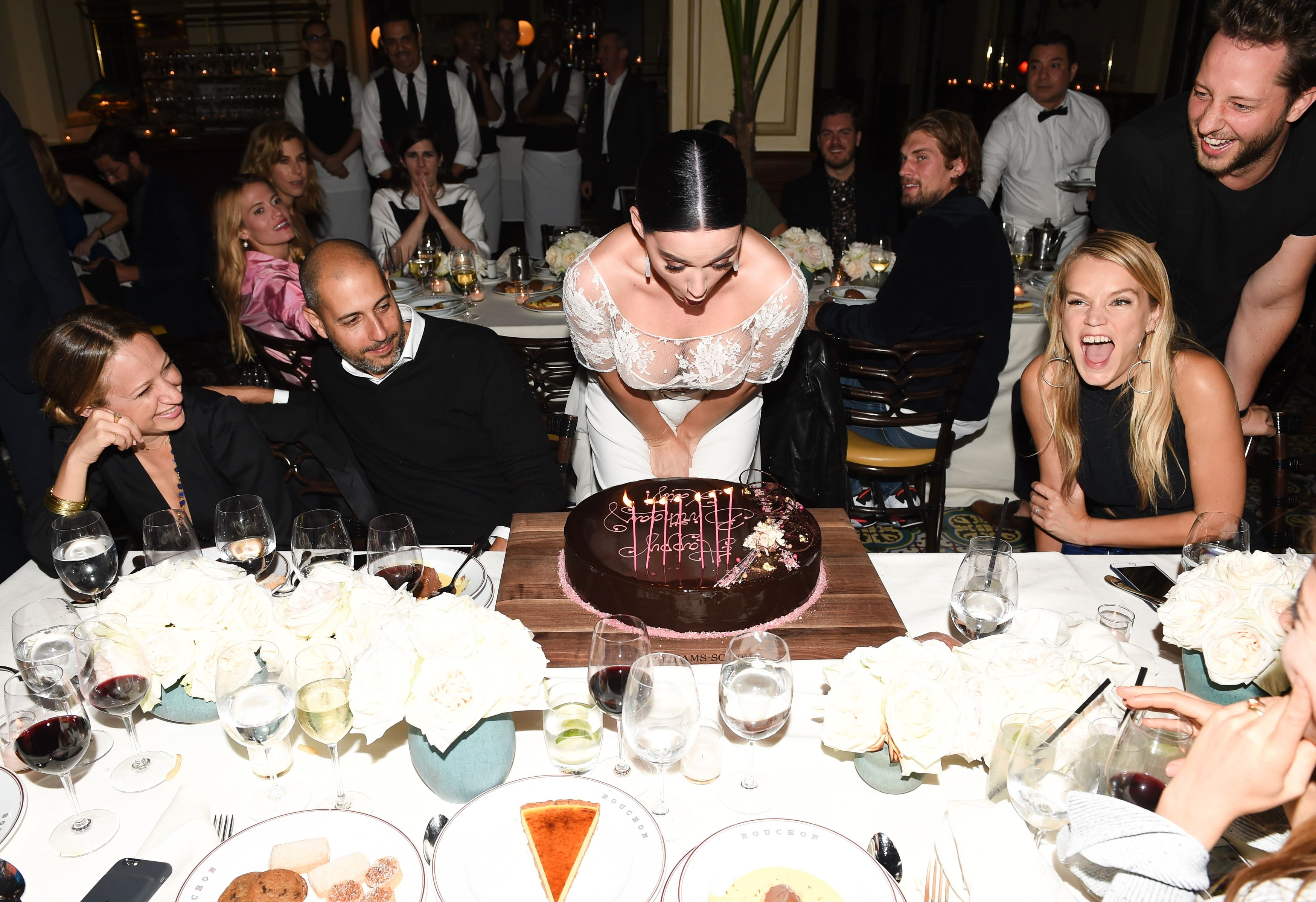 Katy Perry Blowing Out Candles On Her Birthday Cake