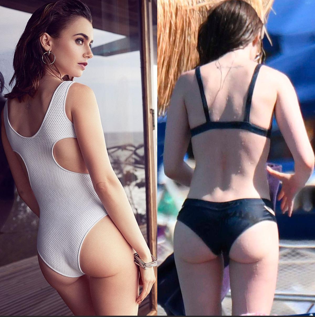 Lily Collins - Famous Nipple.