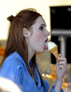 Karen Gillan With An Ice Cream