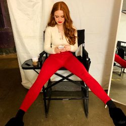 Madelaine Petsch In Tight Red Jeans.