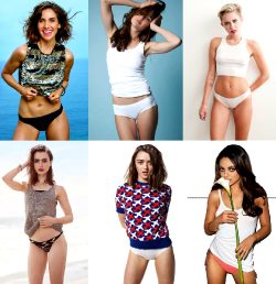 Panties/Bikini Bottoms Photoshoot : Alison Brie, Gal Gadot, Miley Cyrus, Lily Collins, Maisie Williams & Mila Kunis