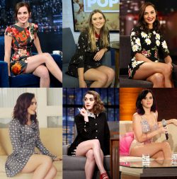 Sexy Interview Thighs: Emma Watson, Elizabeth Olsen, Gal Gadot, Lily Collins, Maisie Williams & Katy Perry